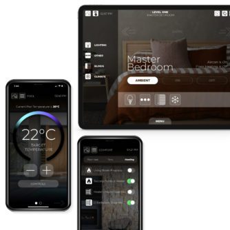Page designs for Clipsal CBus Smart Home Interface Design with smart home icons set