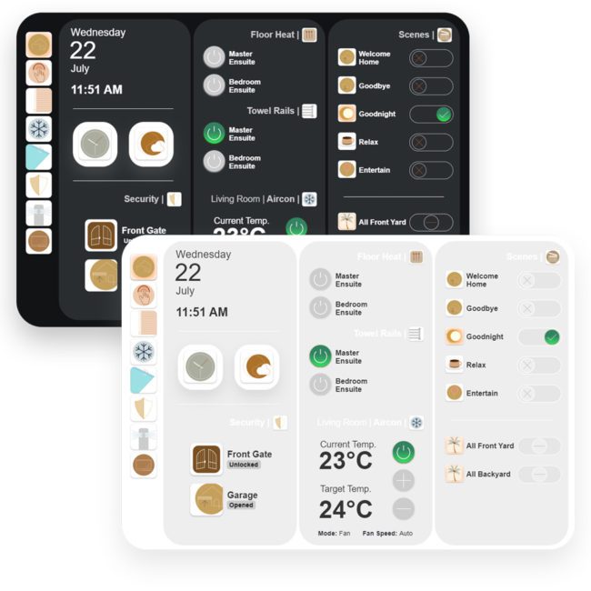 Quartz C-Bus Smart Home App with Icons