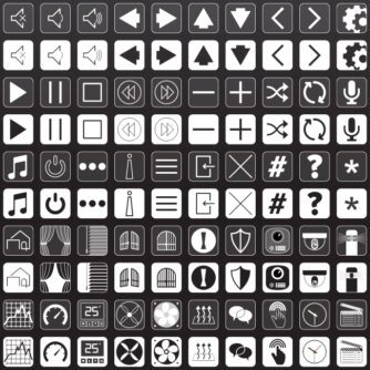 White Smart home icons set in SVG format