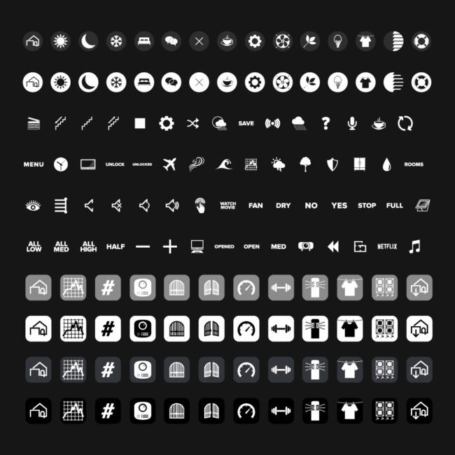 simple icon set for smart home user interface design