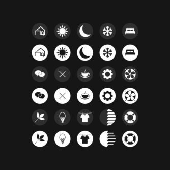 Simple icon set for smart home. Round icons