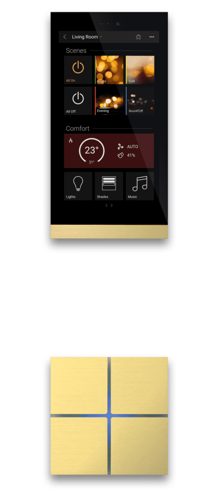 Basalte Ellie Panel and Sentido switch for home automation system