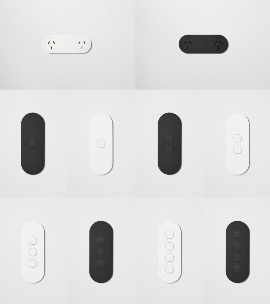 ZETR Switches in black and white surface mounted